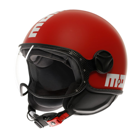 Momo Fighter Classic Candy Rosso Bianco Opaco E2206 - Equipaggiamento Moto Accessorio Motociclista