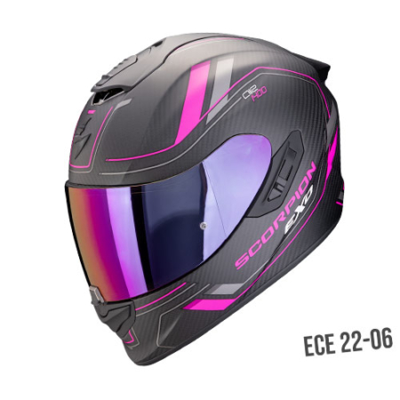 Scorpion Exo-1400 Evo 2 Carbon Air Mirage Nero Opaco Rosa - Equipaggiamento Moto Accessorio Motociclista