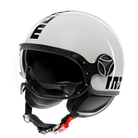 Momo Fighter Evo Bianco Quarzo Lucido Nero E2206 - Equipaggiamento Moto Accessorio Motociclista