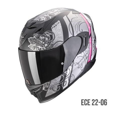 Scorpion Exo-520 Evo Air Fasta Nero Argento Rosa Opaco - Equipaggiamento Moto Accessorio Motociclista