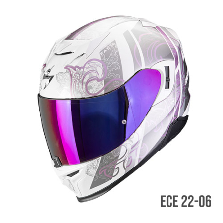 Scorpion Exo-520 Evo Air Fasta Bianco Viola - Equipaggiamento Moto Accessorio Motociclista
