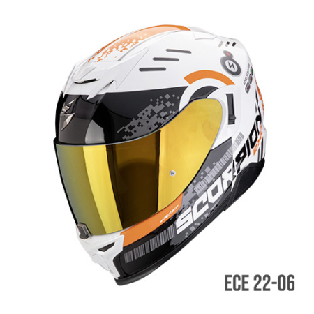 Scorpion Exo-520 Evo Air Titan Bianco Arancione - Equipaggiamento Moto Accessorio Motociclista