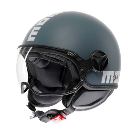 Momo Fighter Classic Candy Ottanio Opaco Grigio Bianco E2206 - Equipaggiamento Moto Accessorio Motociclista